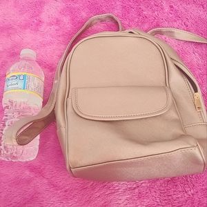 Backpack handbag shiny purple/silver purse.